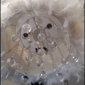 Feather crystal 3  light chandelier